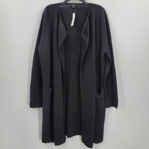 J. Crew Juliette Collarless Sweater Blazer Linen Blend Black Small #AM561 NEW B9